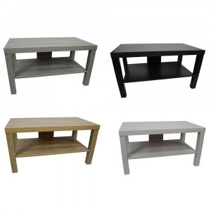 Vetrineinrete® Tavolino in legno mdf doppio ripiani tavolo basso moderno da soggiorno salotto