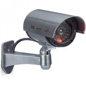 Vetrineinrete® Telecamera di videosorveglianza finta CCTV dummy cam da esterno con un led lampeggiante a infrarossi e staffa di montaggio design professionale