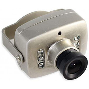 Vetrineinrete® Micro camera con base mobile 420TVL a colori visione notturna cablata telecamera nascosta 35 mm con microfono audio e video microcamera infrarossi