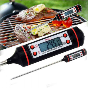 Vetrineinrete® Termometro da Cucina Digitale Alimenti sonda 12cm da 50 300 Gradi per cibi e Bevande 