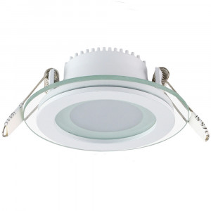 Vetrineinrete® Pannello led slim incasso bordo in vetro tondo 6 watt luce naturale 4000k